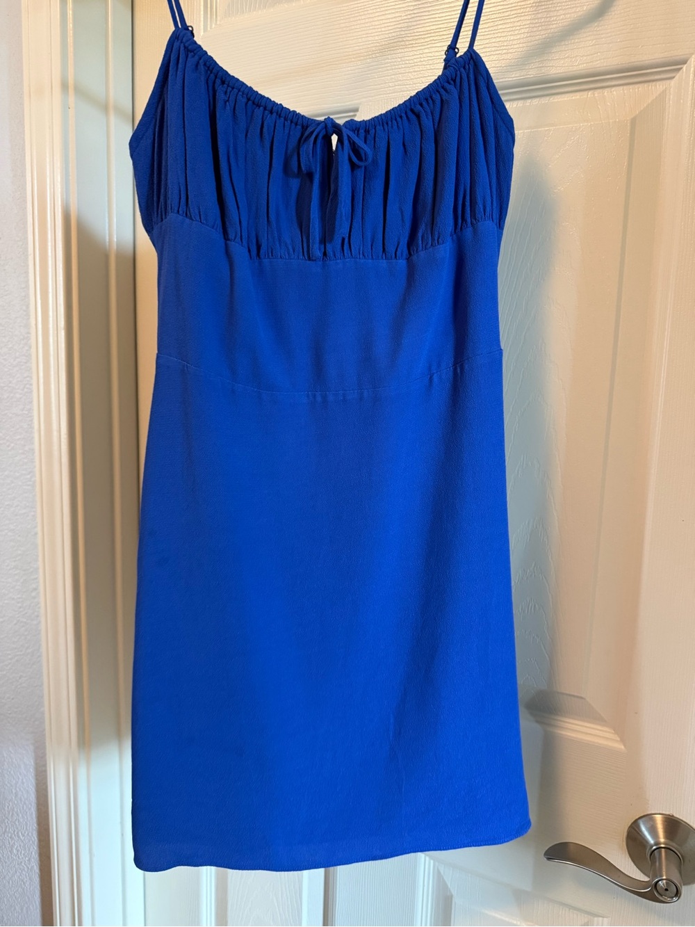Aritzia Cobalt Blue Spaghetti-Strap Mini Dress